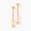 Boucles D'oreilles Pendantes Alphonsine Etoile Or Jaune