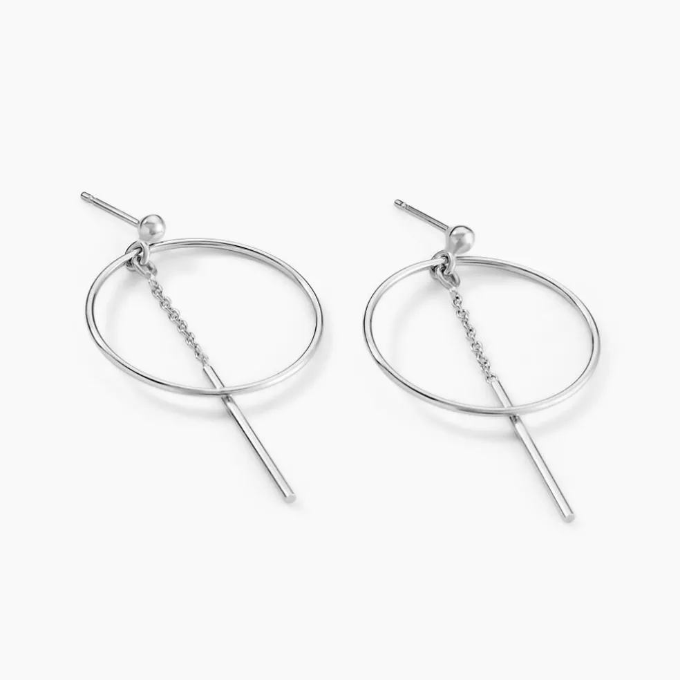 Boucles D'oreilles Pendantes Enissa Argent Blanc