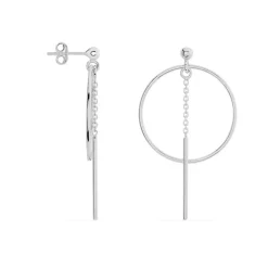 Boucles D'oreilles Pendantes Enissa Argent Blanc