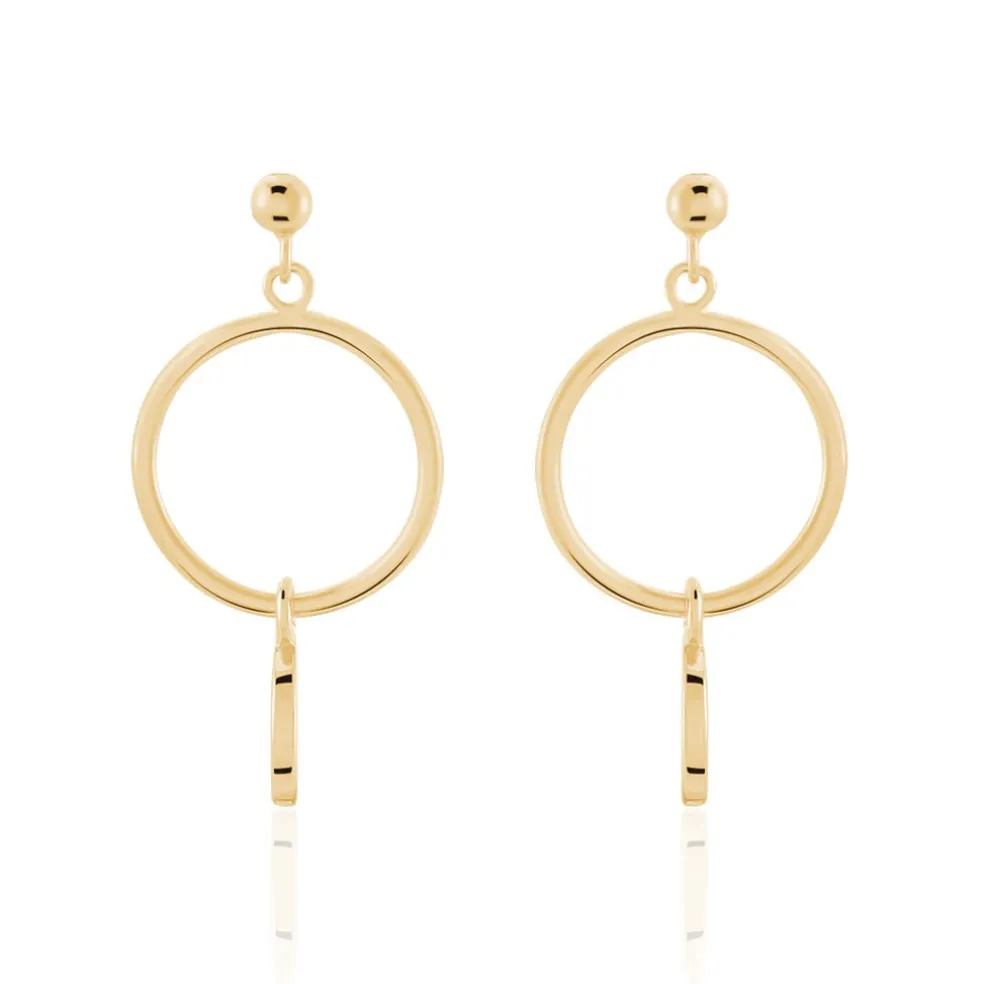 Boucles D'oreilles Pendantes Maguette Plaqué Or Jaune