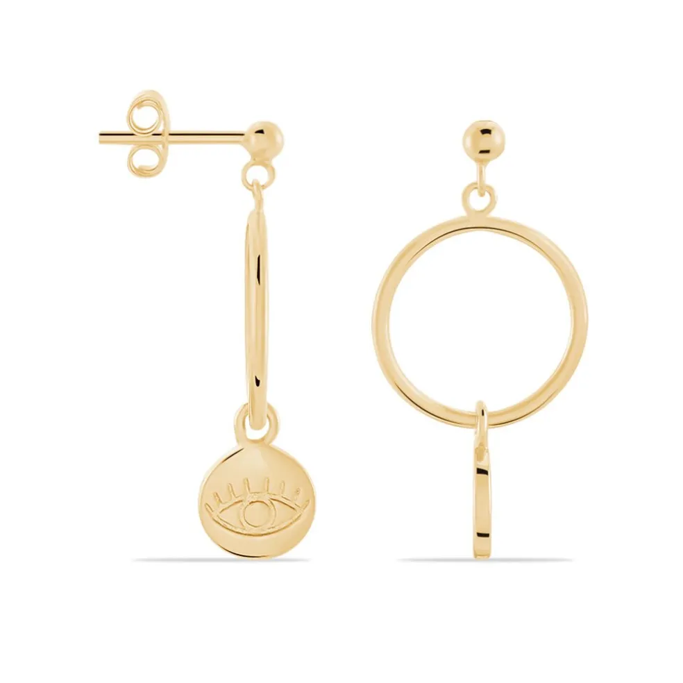 Boucles D'oreilles Pendantes Maguette Plaqué Or Jaune