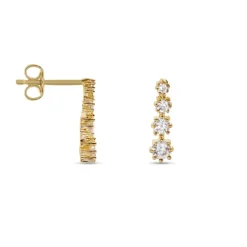 Boucles D'oreilles Pendantes Plaqué Or Beisiris Oxydes De Zirconium