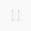 Boucles D'oreilles Pendantes Goutte Or Blanc Oxyde De Zirconium