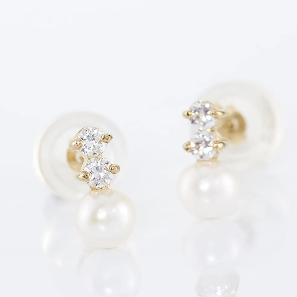 Boucles D'oreilles Pendantes Taima Or Jaune Perle De Culture