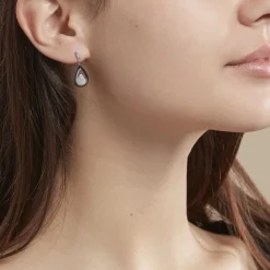 Boucles D'oreilles Pendantes Marina Cera Argent Céramique Et Oxyde
