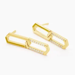 Boucles D'oreilles Pendantes Infini Pop Argent Jaune Oxyde Zirconium