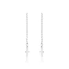 Boucles D'oreilles Pendantes Gaiana Argent Blanc