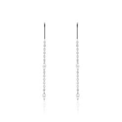 Boucles D'oreilles Pendantes Garsha Argent Blanc Oxyde De Zirconium