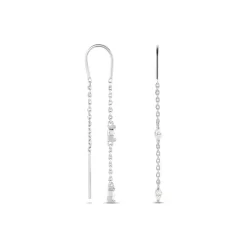 Boucles D'oreilles Pendantes Garsha Argent Blanc Oxyde De Zirconium