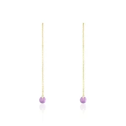 Boucles D'oreilles Pendantes Les Audacieuses Or Jaune Améthyste