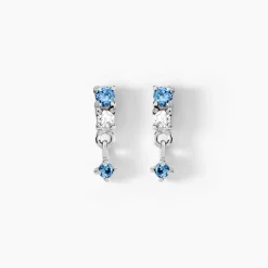 Boucles D'oreilles Pendantes Elorine Argent Blanc Oxyde De Zirconium