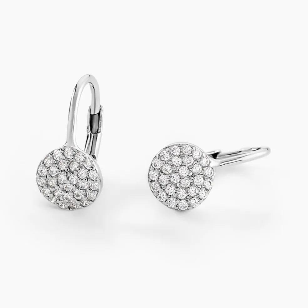 Boucles D'oreilles Pendantes Fantine Argent Blanc Oxyde De Zirconium