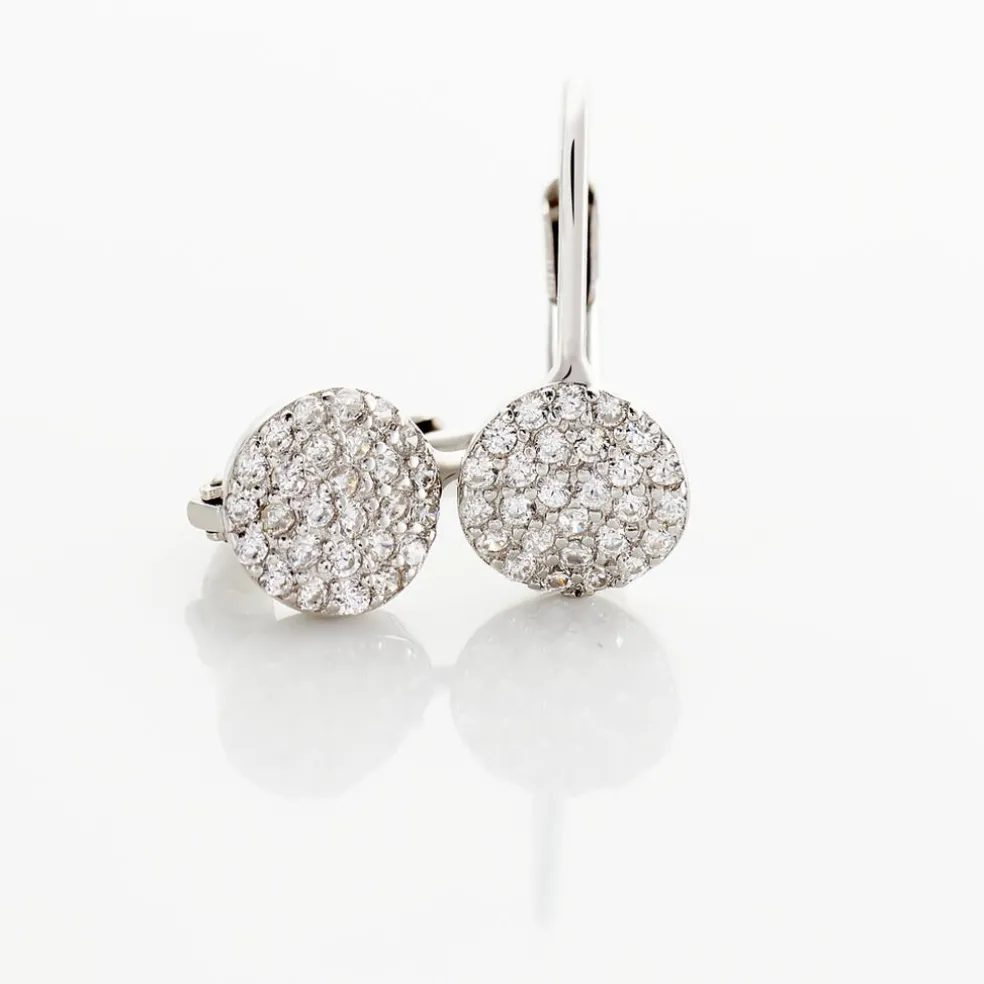 Boucles D'oreilles Pendantes Fantine Argent Blanc Oxyde De Zirconium