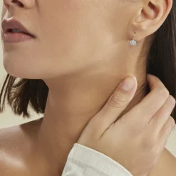 Boucles D'oreilles Pendantes Fantine Argent Blanc Oxyde De Zirconium