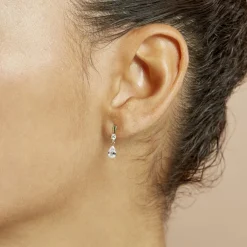 Boucles D'oreilles Pendantes Goutte Or Jaune Oxyde De Zirconium