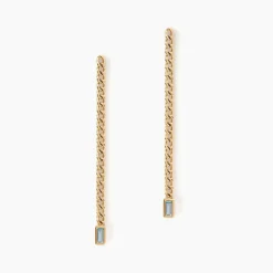 Boucles D'oreilles Pendantes Chain Or Jaune Topaze