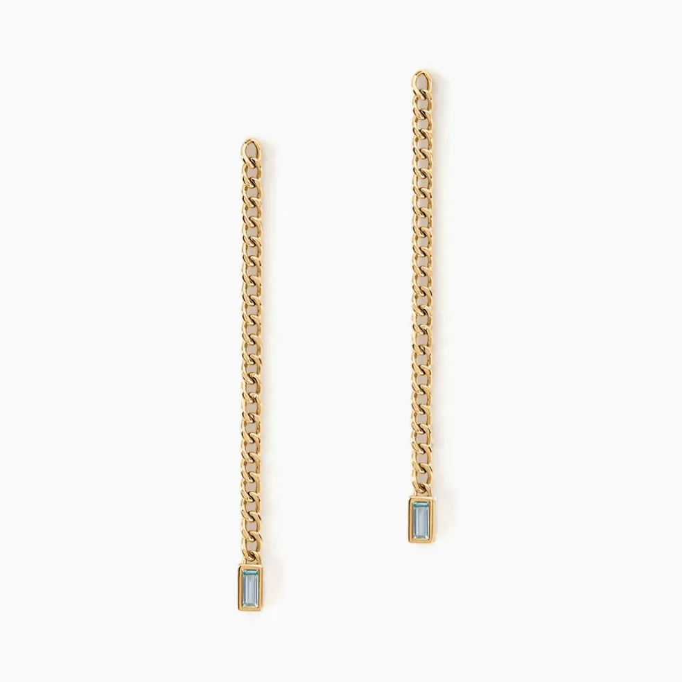 Boucles D'oreilles Pendantes Chain Or Jaune Topaze