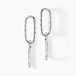 Boucles D'oreilles Pendantes Cedrine Argent Blanc