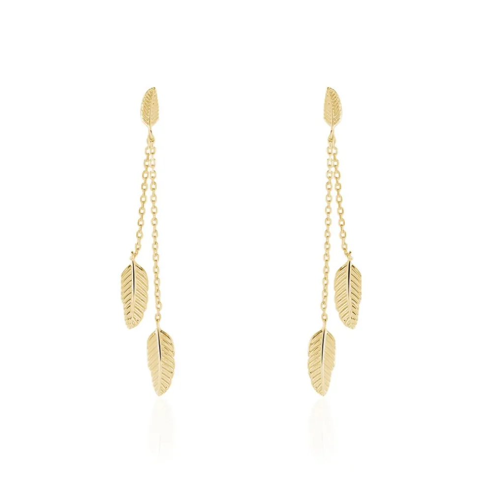 Boucles D'oreilles Pendantes Plaqué Or Jaune Libby