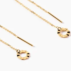 Boucles D'oreilles Pendantes Eclats Solaires Or Jaune