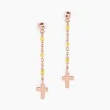 Boucles D'oreilles Pendantes Mimosa Argent Rose