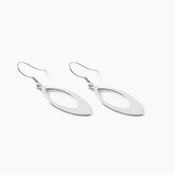 Boucles D'oreilles Pendantes Andrienne Argent Blanc