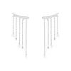 Boucles D'oreilles Pendantes Cainan Argent Blanc Oxyde De Zirconium