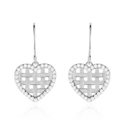 Boucles D'oreilles Pendantes Argent Helenius Oxyde De Zirconium