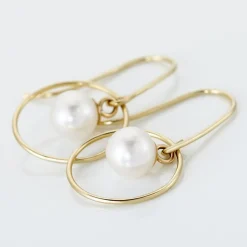 Boucles D'oreilles Pendantes Salvine Or Jaune Perle De Culture