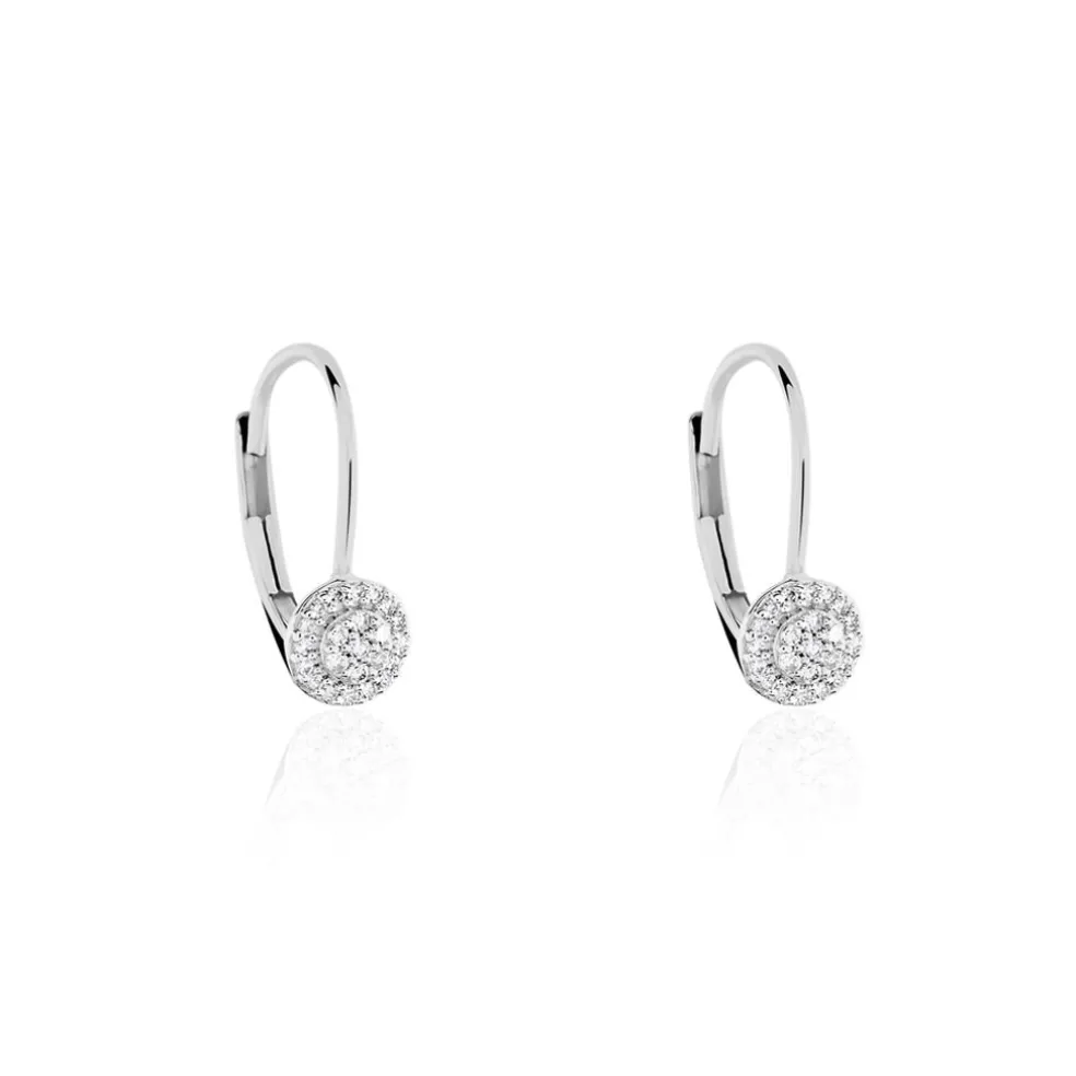 Boucles D'oreilles Pendantes Ursilla Or Blanc Diamants