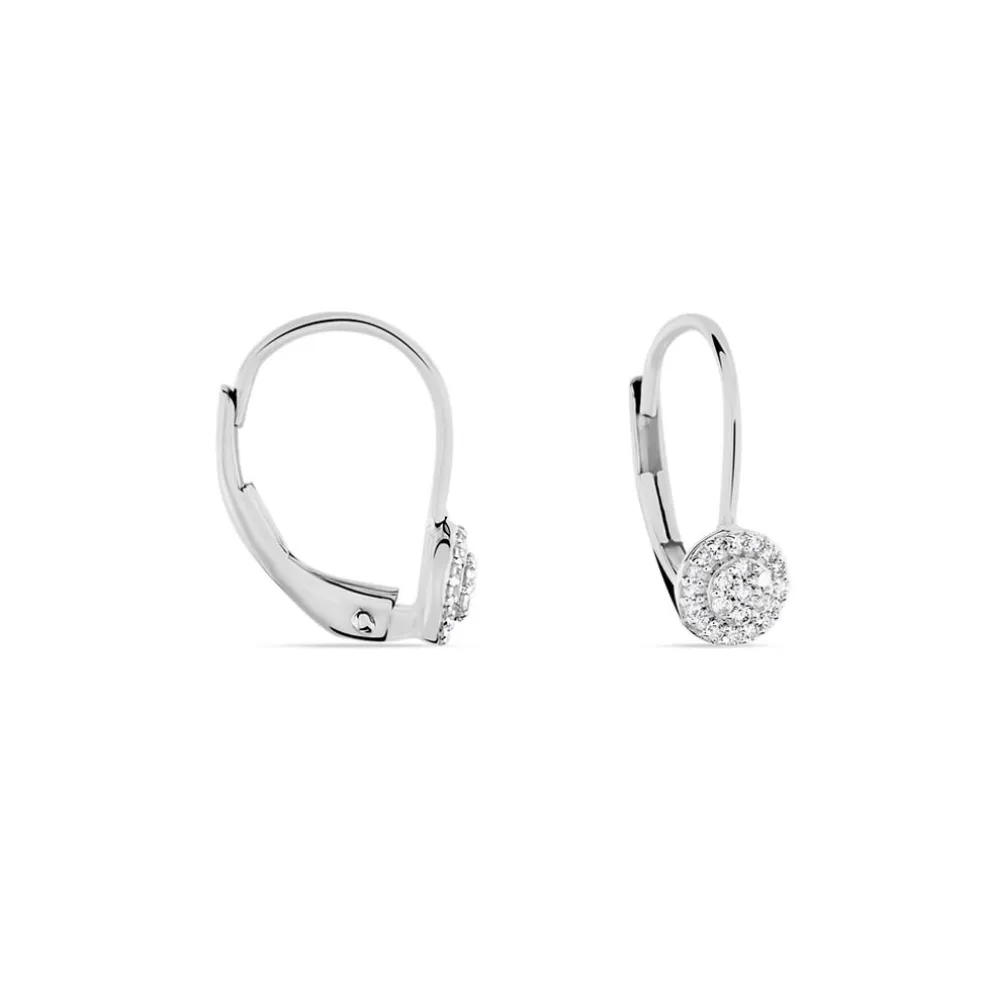 Boucles D'oreilles Pendantes Ursilla Or Blanc Diamants