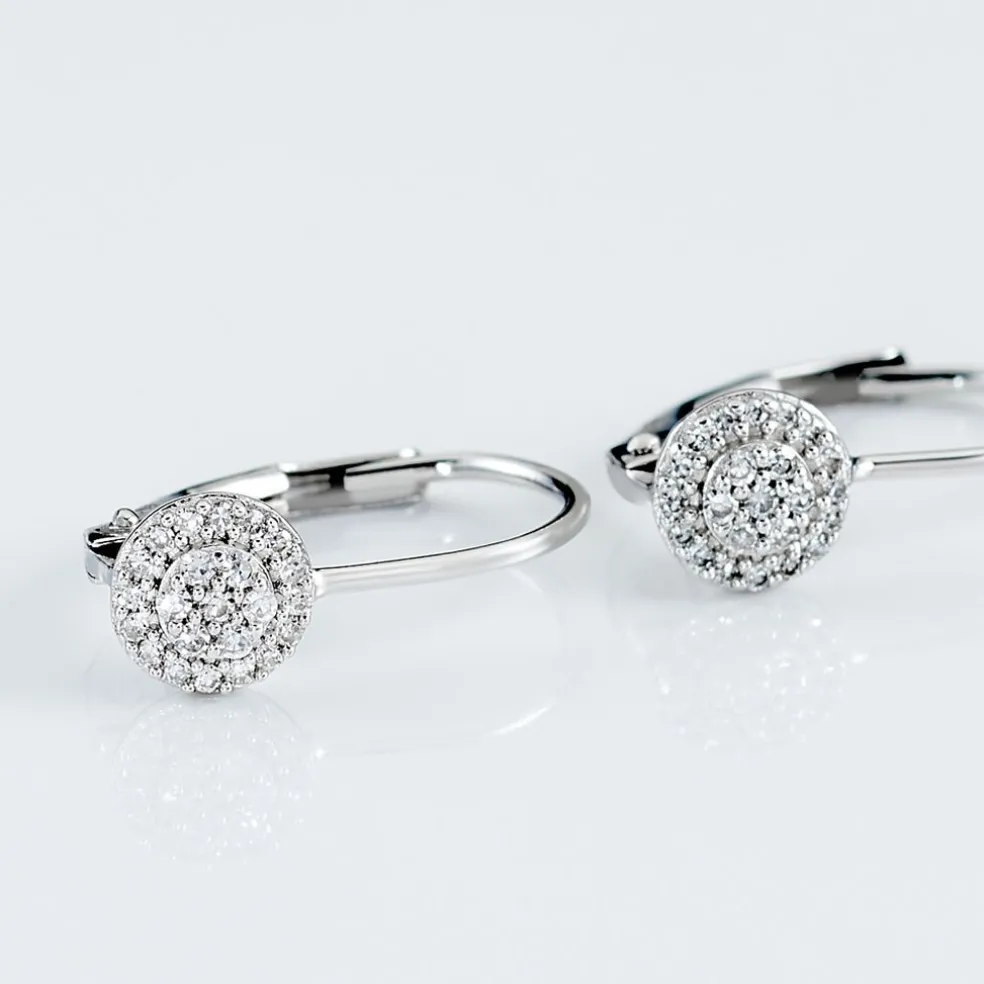 Boucles D'oreilles Pendantes Ursilla Or Blanc Diamants