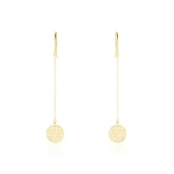 Boucles D'oreilles Pendantes Naïade Or Jaune Nacre