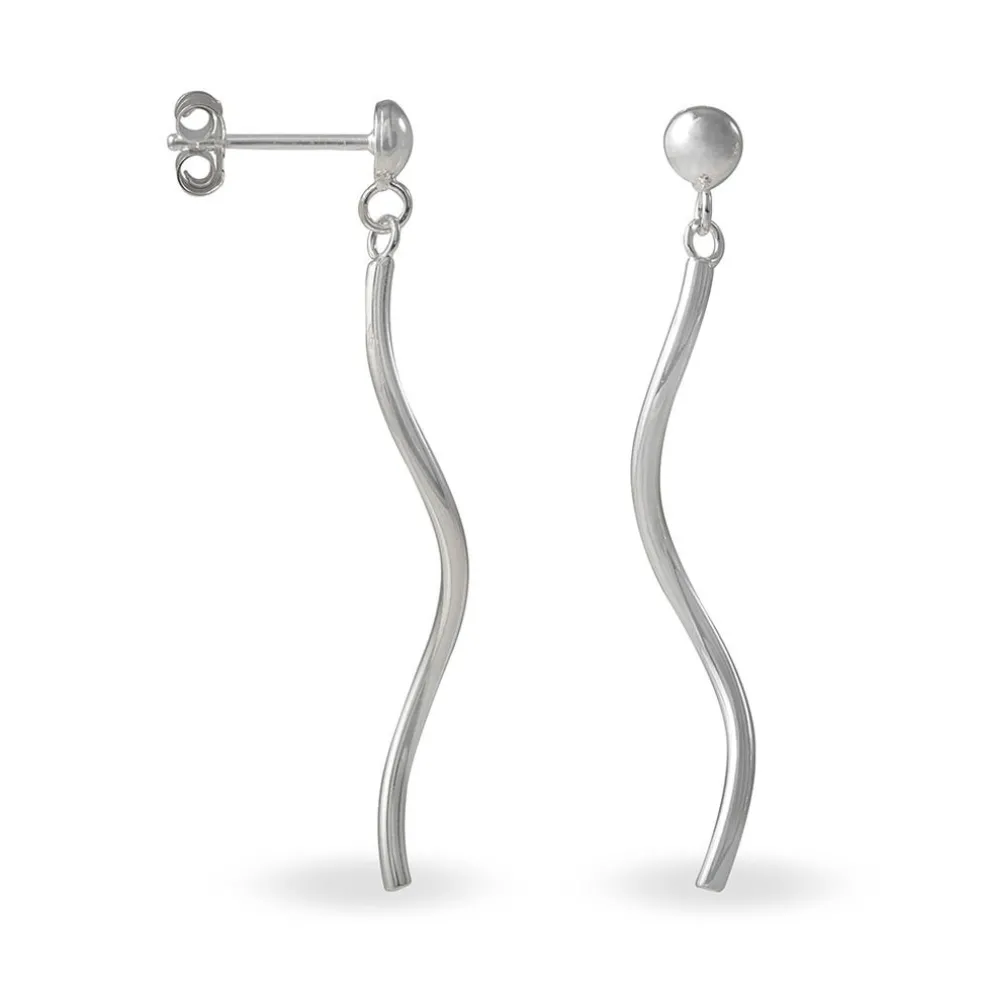 Boucles D'oreilles Pendantes Yaell Argent Blanc