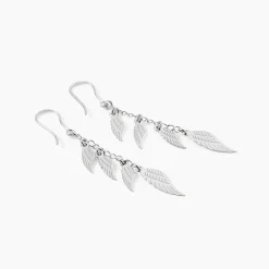 Boucles D'oreilles Pendantes Alli Argent Blanc