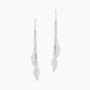 Boucles D'oreilles Pendantes Fabia Argent Blanc