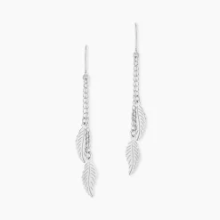 Boucles D'oreilles Pendantes Fabia Argent Blanc