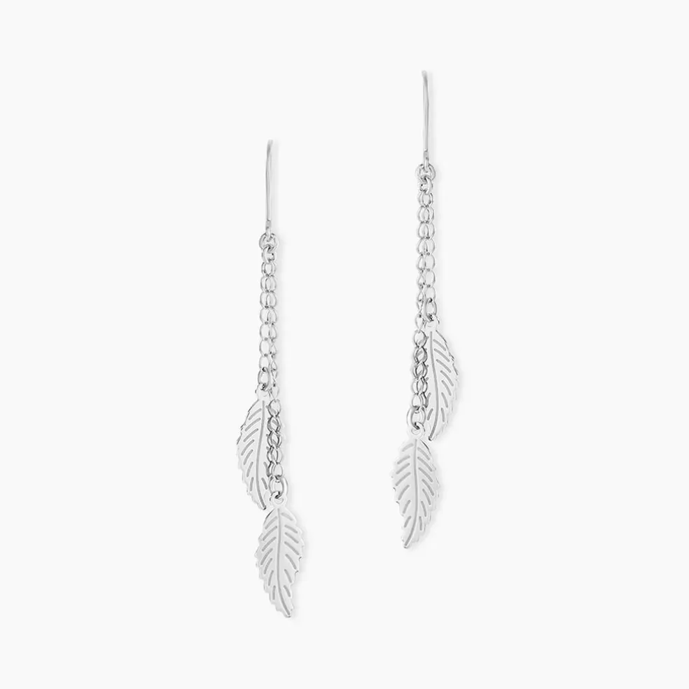 Boucles D'oreilles Pendantes Fabia Argent Blanc