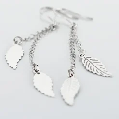 Boucles D'oreilles Pendantes Fabia Argent Blanc
