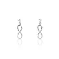 Boucles D'oreilles Pendantes Nohemi Argent Blanc Oxyde De Zirconium