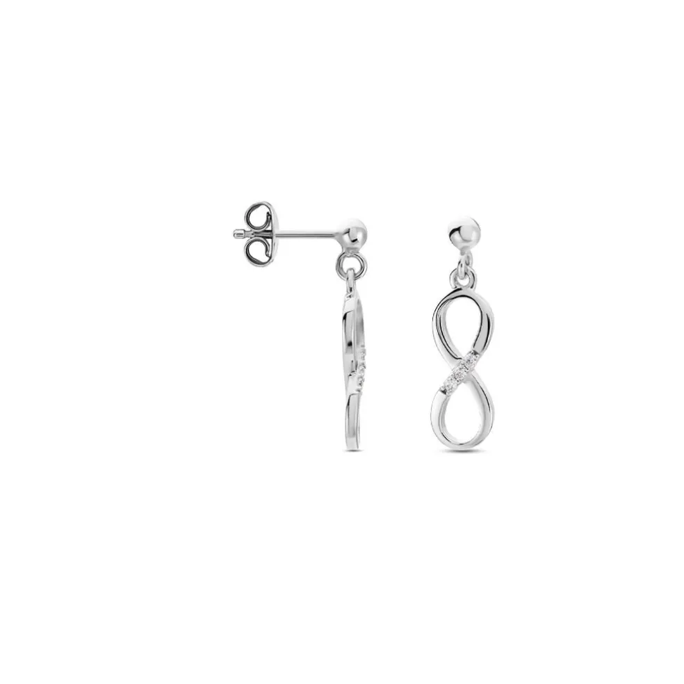 Boucles D'oreilles Pendantes Nohemi Argent Blanc Oxyde De Zirconium