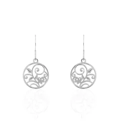 Boucles D'oreilles Pendantes Hita Argent Blanc
