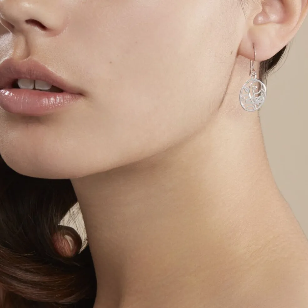 Boucles D'oreilles Pendantes Hita Argent Blanc