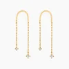 Boucles D'oreilles Pendantes Falling Star Or Jaune Oxyde De Zirconium