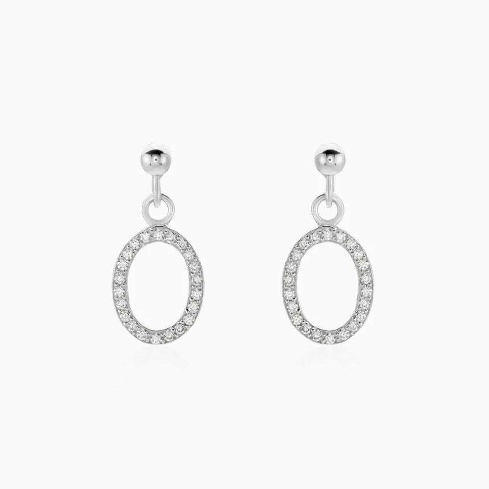 Boucles D'oreilles Pendantes Kimber Argent Blanc Oxyde De Zirconium