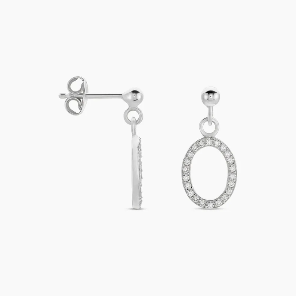 Boucles D'oreilles Pendantes Kimber Argent Blanc Oxyde De Zirconium