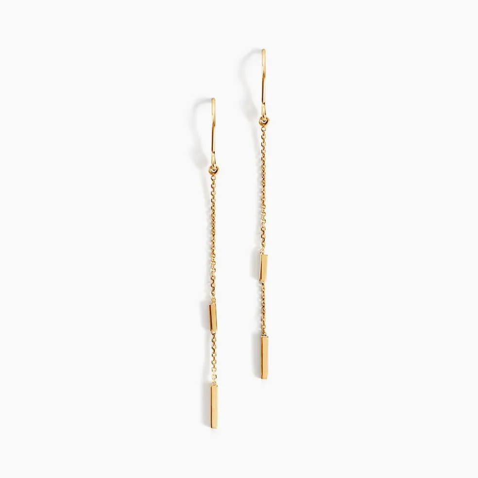 Boucles D'oreilles Pendantes Rain Or Jaune