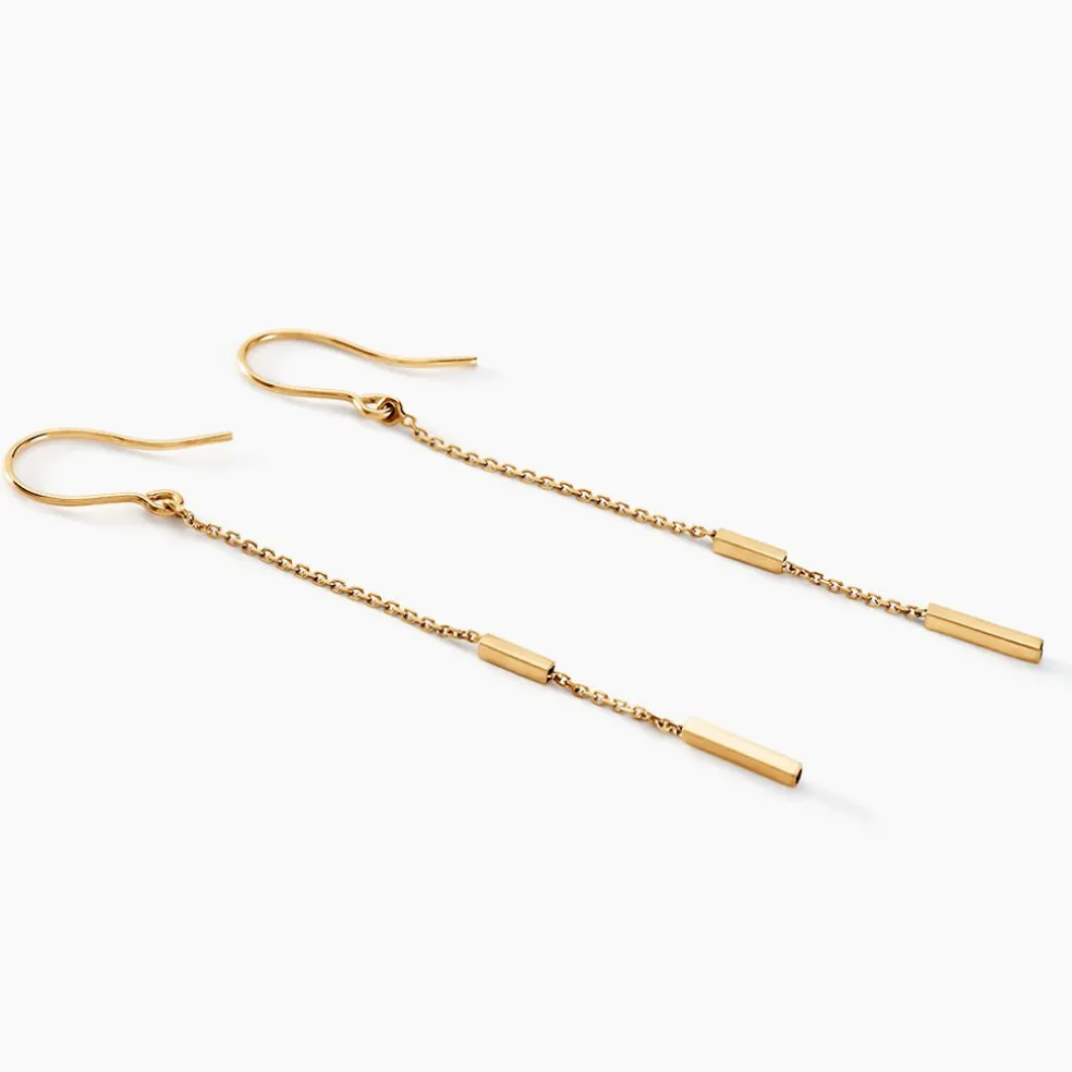 Boucles D'oreilles Pendantes Rain Or Jaune