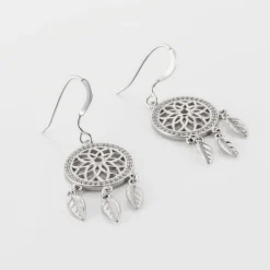 Boucles D'oreilles Pendantes Nemetona Argent Blanc Oxyde