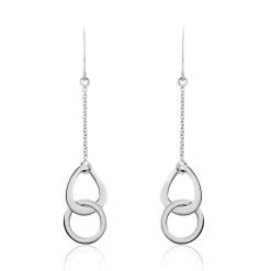 Boucles D'oreilles Pendantes Joy Argent Blanc